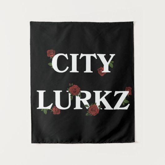 Rozen Zwart Wandkleed (Voorkant)