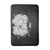 Rozen zwart-wit badmat (Voorkant Verticaal)