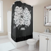 Rozen zwart-wit douchegordijn (In situ)