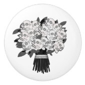 Rozen zwart-wit keramische knop (Voorkant)