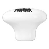 Rozen zwart-wit keramische knop (Zijkant)