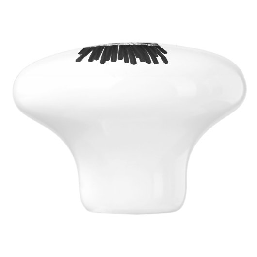 Rozen zwart-wit keramische knop (Zijkant)