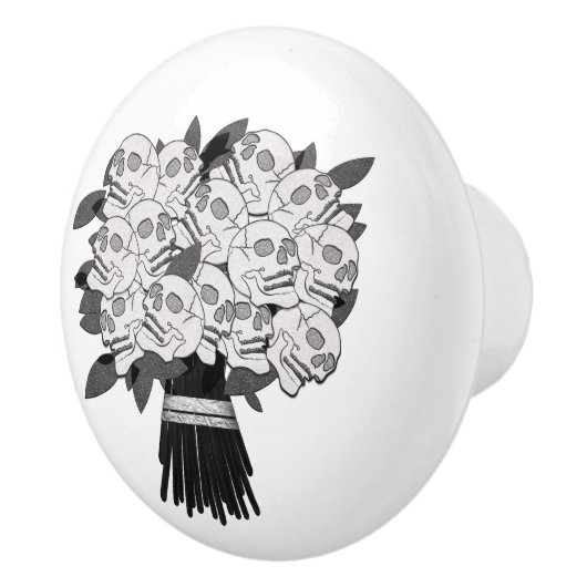 Rozen zwart-wit keramische knop (Rechts)