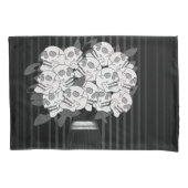 Rozen zwart-wit kussensloop (Voorkant)