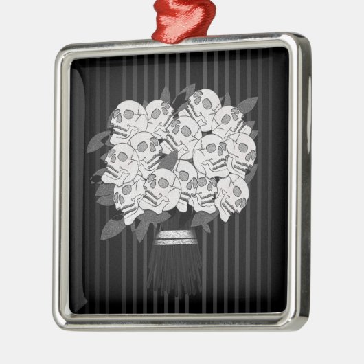 Rozen zwart-wit metalen ornament (Links)