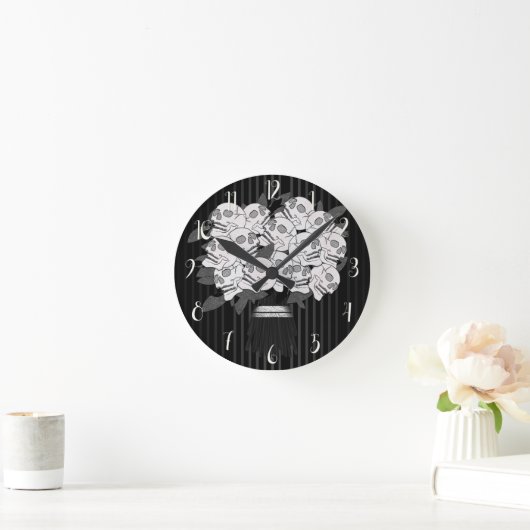 Rozen zwart-wit ronde klok (Huis)