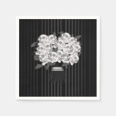 Rozen zwart-wit servet (Voorkant)