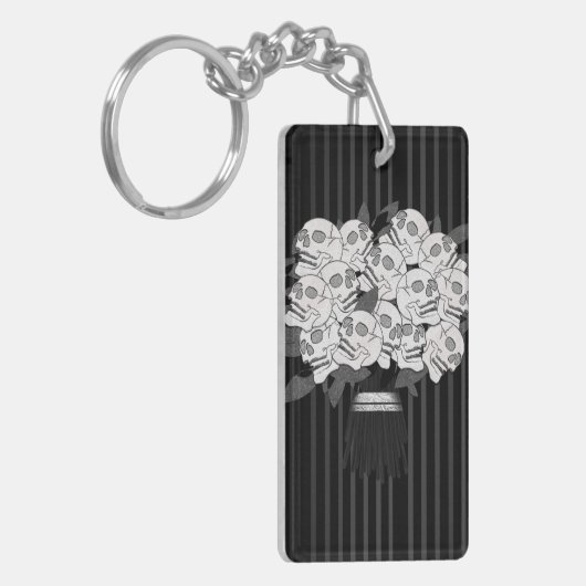 Rozen zwart-wit sleutelhanger (Voorkant Links)