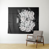 Rozen zwart-wit wandkleed (In Situ (horizontaal))