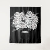 Rozen zwart-wit wandkleed (Voorkant)