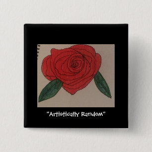 Rozen zwarte vierkante knop vierkante button 5,1 cm