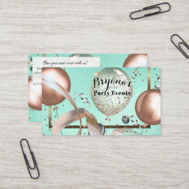 Rozenballonnen Mint Turquoise Feest Planner Visitekaartje
