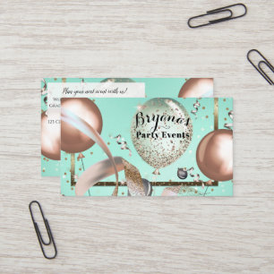 Rozenballonnen Mint Turquoise Feest Planner Visitekaartje