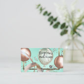 Rozenballonnen Mint Turquoise Feest Planner Visitekaartje (Staand voorkant)