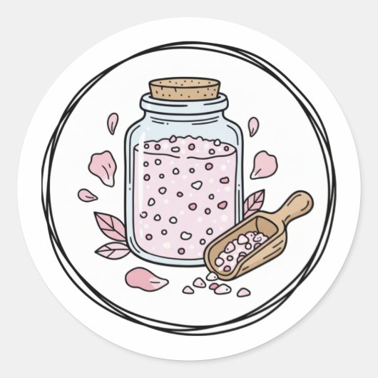 Rozenblaad Badzout Label Illustratie | Bloem (Voorkant)