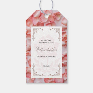 Rozenblaadje Bruidsfeest Favor Tag Cadeaulabel