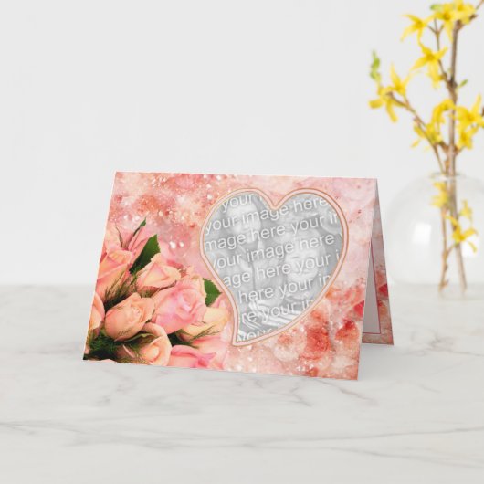 Rozenblaadje Hart - Sjabloon (Gele Bloem)