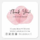 Rozenblaadjes Dank Je Wel Thuisgemaakte Felicitati Vierkante Sticker (Voorkant)