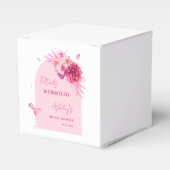 Rozenblaadjes en Prosecco Roze Bloemige Bruiloft F Bedankdoosjes (Voorkant Zijde)