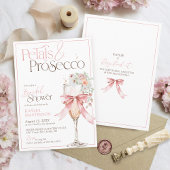 Rozenblaadjes en Prosecco Roze Bloemige Bruiloft F Kaart
