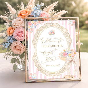 Rozenblaadjes en Prosecco Roze Bruidsontbijt Welko Poster