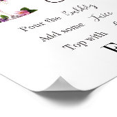 Rozenblaadjes & Prosecco Roze Bruiloftsfeest Mimos Poster (Hoek)