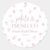 Rozenblaadjes & Prosecco Roze Rozenblaadjes Bruids Ronde Sticker (Voorkant)