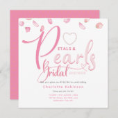 ROZENBLADEN EN PARELS Roze Glam Chic Bruidsfeest Kaart (Voorkant / Achterkant)