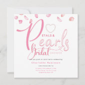 ROZENBLADEN EN PARELS Roze Glam Chic Bruidsfeest Kaart (Voorkant)