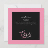 ROZENBLADEN EN PARELS Roze Zwarte Chic Bruidsmeisj Kaart (Achterkant)