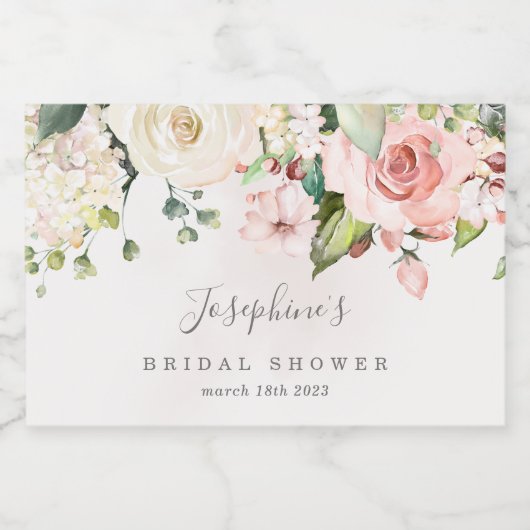 Rozenboeket Mini Mousserende Wijnfles Etiketten (Enkel label)