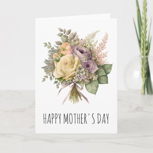 Rozenboeket Moederdag Kaart (Voorkant)
