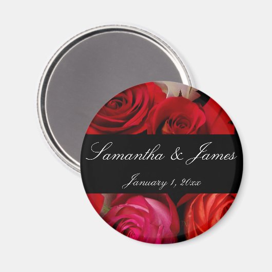 Rozenboeket Persoonlijke Trouwdag Magneet (Voorkant / Achterkant)