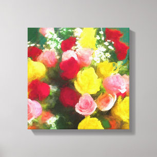 Rozenbolletje - Kute Original Flower Art Canvas Afdruk
