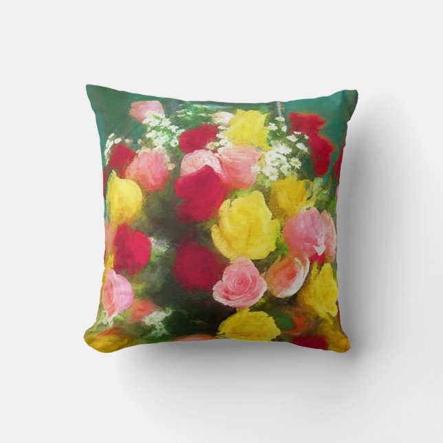 Rozenbolletje - Kute Original Flower Art Kussen (Voorkant)