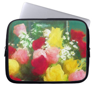Rozenbolletje - Kute Original Flower Art Laptop Sleeve