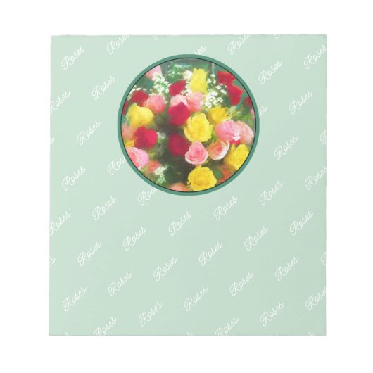 Rozenbolletje - Kute Original Flower Art Notitieblok (Voorkant)