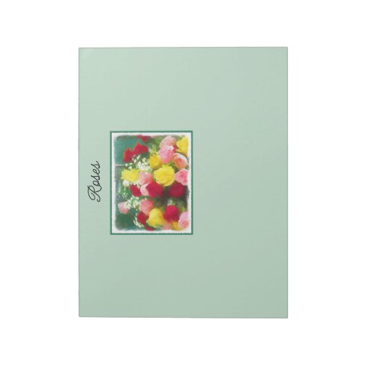 Rozenbolletje - Kute Original Flower Art Notitieblok (Linkerzijde)