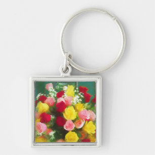 Rozenbolletje - Kute Original Flower Art Sleutelhanger