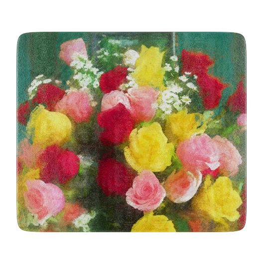 Rozenbolletje - Kute Original Flower Art Snijplank (Voorkant)