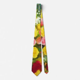 Rozenbolletje - Kute Original Flower Art Stropdas