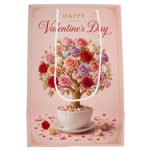 Rozenboom van Valentijnswensen Medium Cadeauzakje (Achterkant)