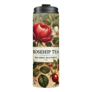 Rozenbottel Tea Design AI-kunst Thermosbeker