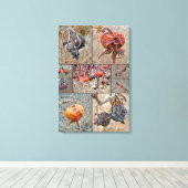 Rozenbottelcollage Canvas Afdruk (Insitu (Houten vloer))