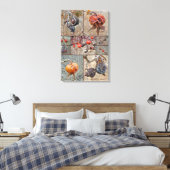 Rozenbottelcollage Canvas Afdruk (Insitu (Slaapkamer))