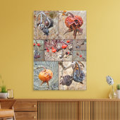 Rozenbottelcollage Canvas Afdruk (Insitu (Woonkamer))