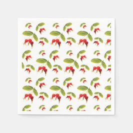 Rozenbottelpatroon 4 hoeken servet