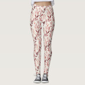 Rozenbottelpatroon met bladeren leggings (Voorkant)