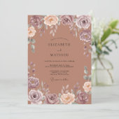Rozenhout Botanische Aquarel Bruiloft Kaart (Staand voorkant)