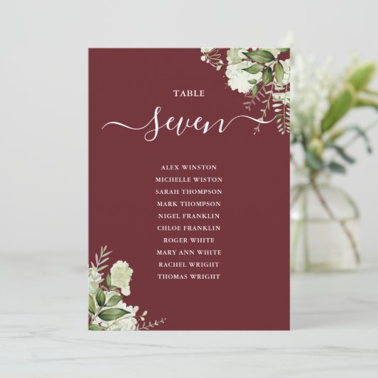 Rozenhout Roze Begroeiing Zitplaats Plan Tafel Num Kaart (Staand voorkant)